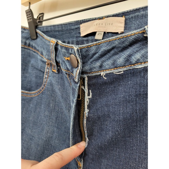 Preen Line XS Patchwork Straight Leg Ankle Jeans Pants Blue Unique - Picture 3 of 11